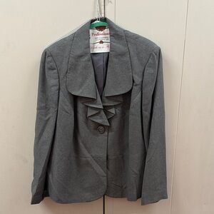 Vintage Elegant Gray Women's Suit